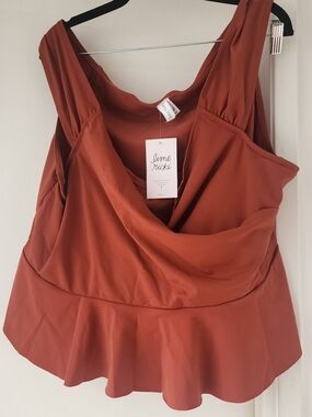 Lime Ricki Rust Orange Peplum Swim Camisole